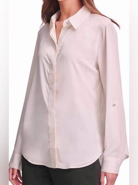 DKNY / Button Up Blouse / Blush Pink